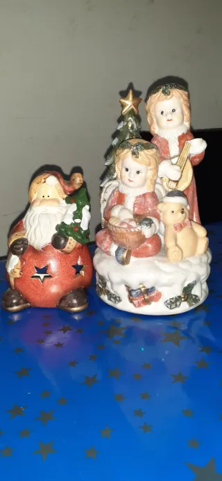 Carillon Babbo Natale ceramica vintage