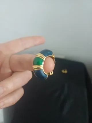 Pendientes Vintage Esmaltados Oro y Azul