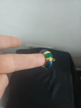 Pendientes Vintage Esmaltados Oro y Azul