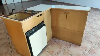 Mueble Cocina Haya con Nevera, Fregadero y Fogones