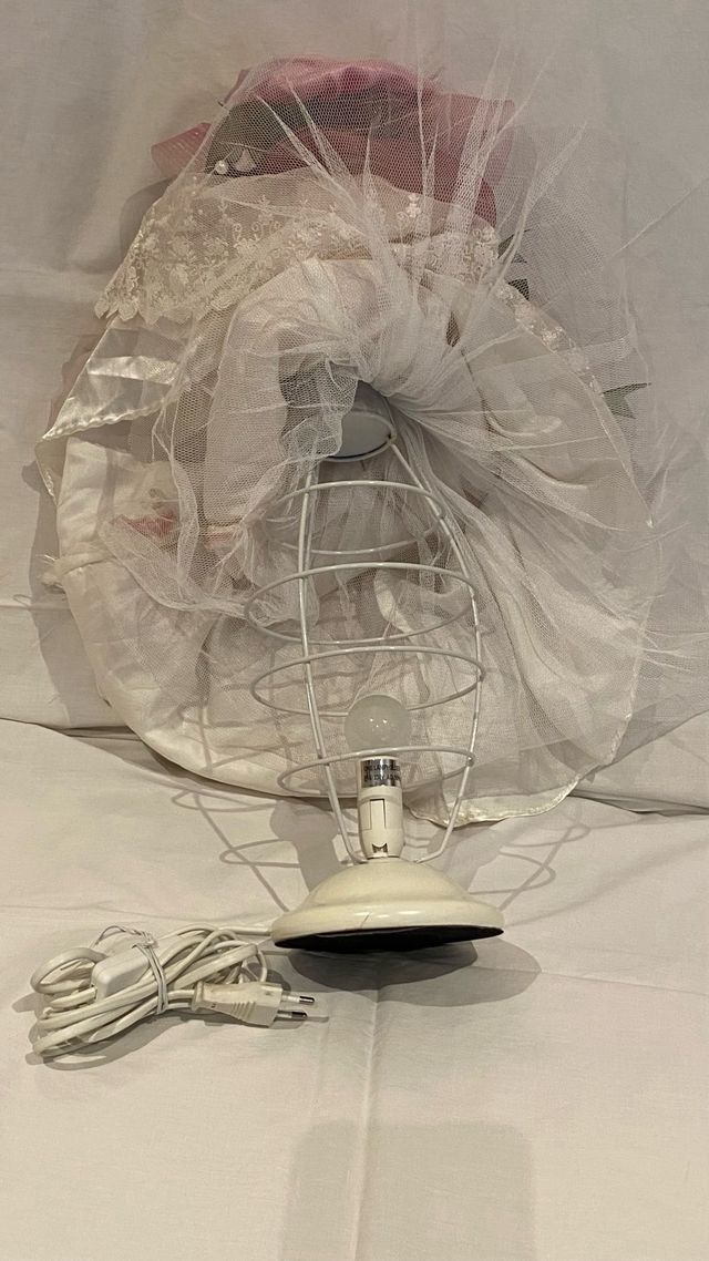 Lámpara Muñeca Porcelana Rosa y Blanca