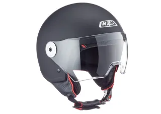Casco NZI NUEVO Moto Scooter Negro mate vintage.