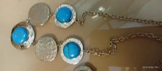 Conjunto de pulsera y anillo plata y azul