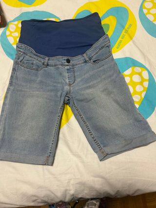 Pantalón pirata premamá azul