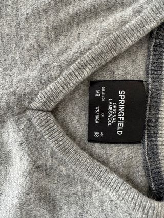 Jersey Springfield cuello pico gris Talla M