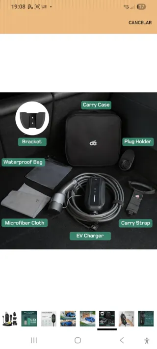 Cargador coche eléctrico 3 kw 6 metros marca dé