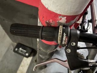 Bicicleta de montaña plateada