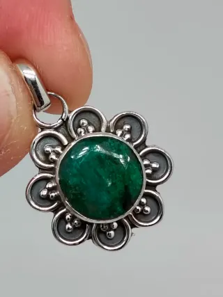 Colgante Plata 925 y Esmeralda