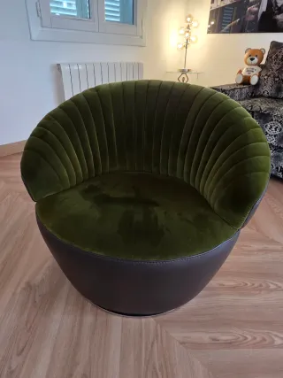 URGE VENDER Butaca Roche Bobois Piel y Terciopelo