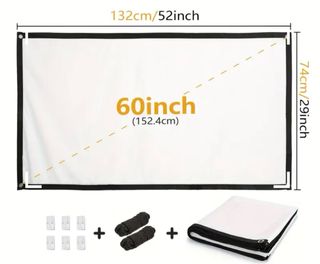 Telo per proiettore bianco con accessori