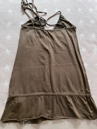 Camiseta tirantes estampada mujer