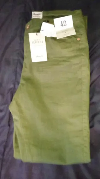 Pantalones Skinny Mujer Talla 40 Verde Denim Co.