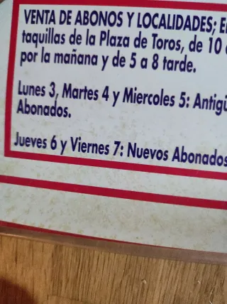 Lote carteles Corridas de toros años 90