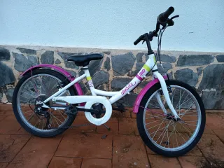 Bicicleta infantil 20 pulgadas rosa y blanca