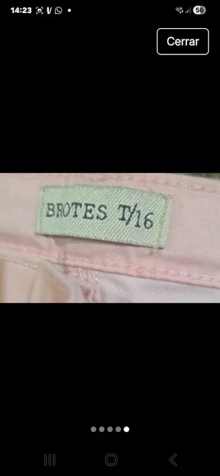 Pantalón Brotes T/16 Rosa Pastel
