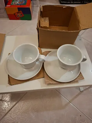 Set 2 tazze cappuccino porcellana bianca