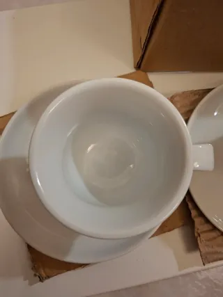 Set 2 tazze cappuccino porcellana bianca