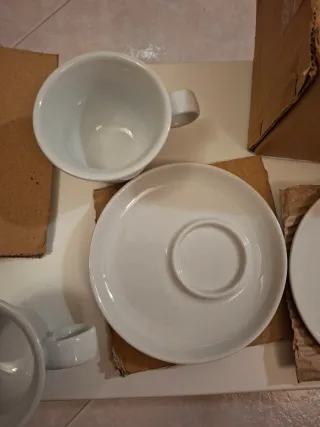 Set 2 tazze cappuccino porcellana bianca