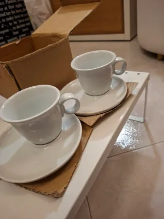 Set 2 tazze cappuccino porcellana bianca