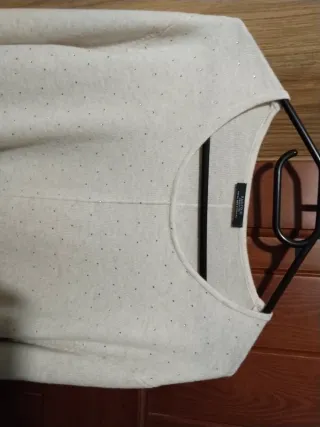 Jersey beige mujer con brillos