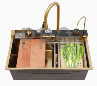 Fregadero Oro Multifunción con Pantalla Digital