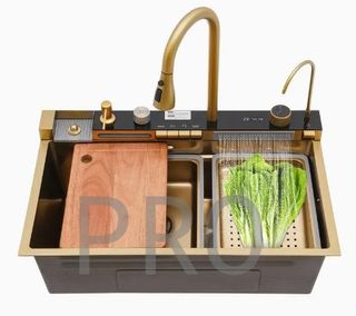 Fregadero Oro Multifunción con Pantalla Digital