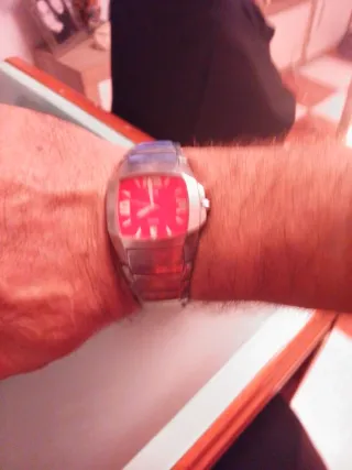 Reloj Lotus Hombre Rojo y Plateado