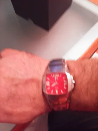 Reloj Lotus Hombre Rojo y Plateado