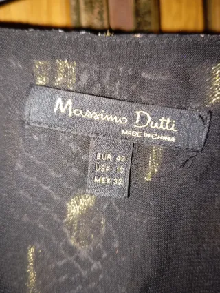 Vestido Massimo Dutti Talla 42 Dorado