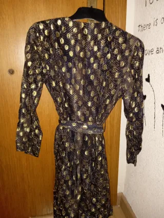 Vestido Massimo Dutti Talla 42 Dorado