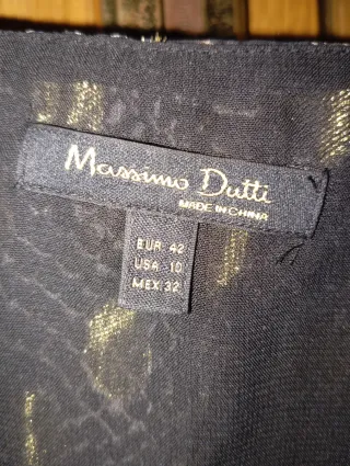 Vestido Massimo Dutti Talla 42 Dorado