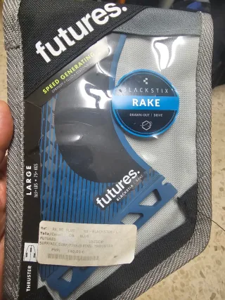 Quillas Surf Futures Blacksticks Rake R8 talla L