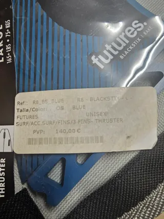 Quillas Surf Futures Blacksticks Rake R8 talla L