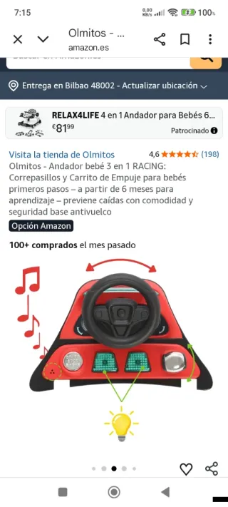 Andador bebé 3 en 1 Olmitos Racing