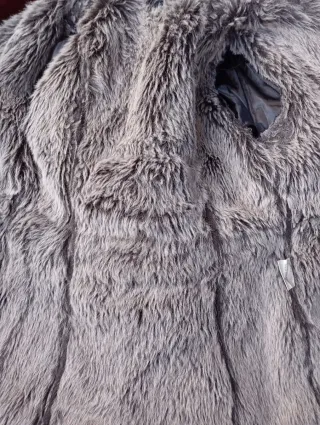 Abrigo Cuero Vintage Marrón y Gris talla S y M