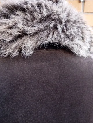 Abrigo Cuero Vintage Marrón y Gris talla S y M