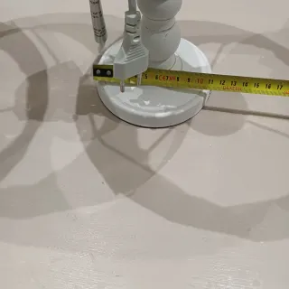 Coppia Lampade Shabby Chic Tessuto e Legno