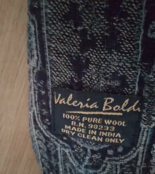 Bufanda grande paisley azul y gris