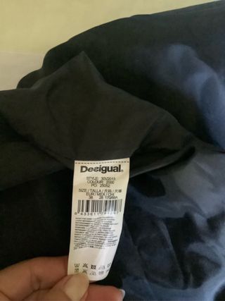 Abito Desigual donna nero con fiori rossi