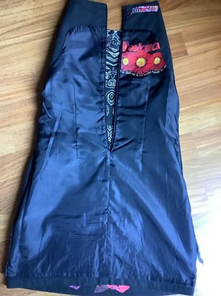 Abito Desigual donna nero con fiori rossi