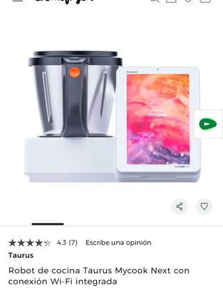 Robot Cocina Taurus Mycook Next WiFi