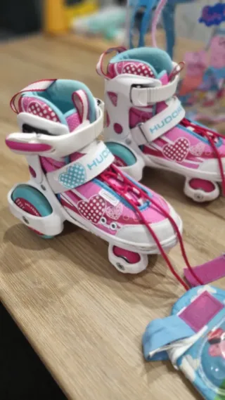 Patines HUDORA Talla 30-33 + Casco Peppa Pig