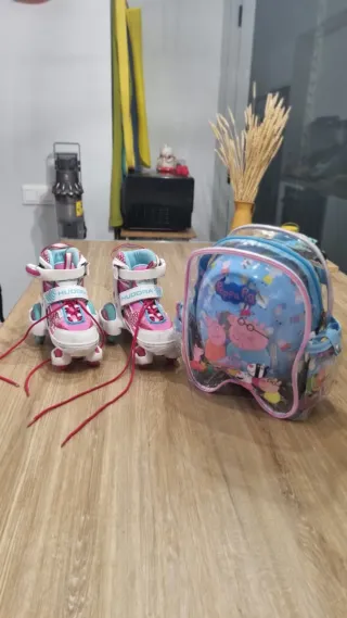 Patines HUDORA Talla 30-33 + Casco Peppa Pig