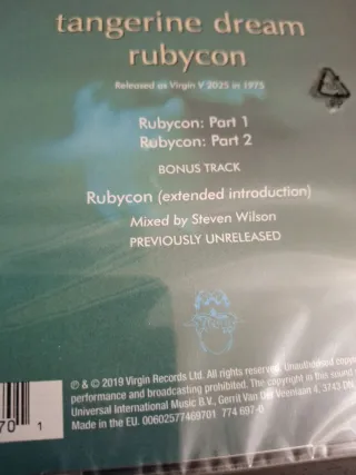 TANGERINE DREAM Rubycon 1975 CD Virgin Prog 70s