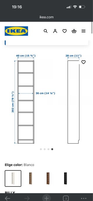 Librería IKEA Blanca 48x28x202 cm
