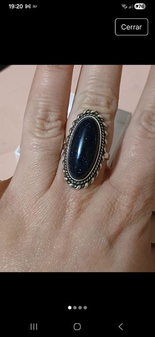 Anillo plata de ley y piedra