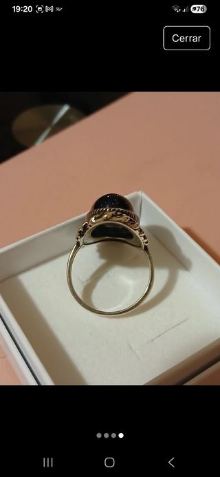 Anillo plata de ley y piedra