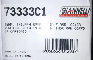Silencioso Giannelli Triumph Speed Triple 955
