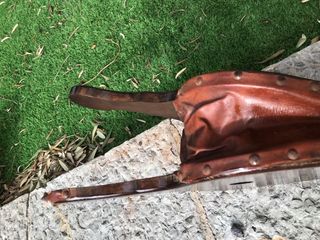 Soplador fuelle chimenea madera y cuero