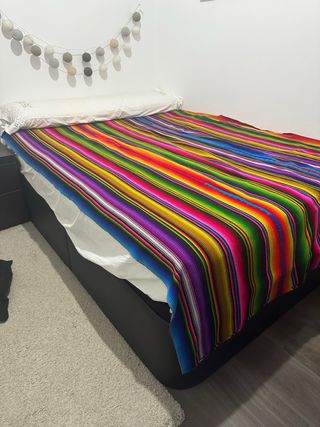 Canapé abatible polipiel negro 135cm + Colchón